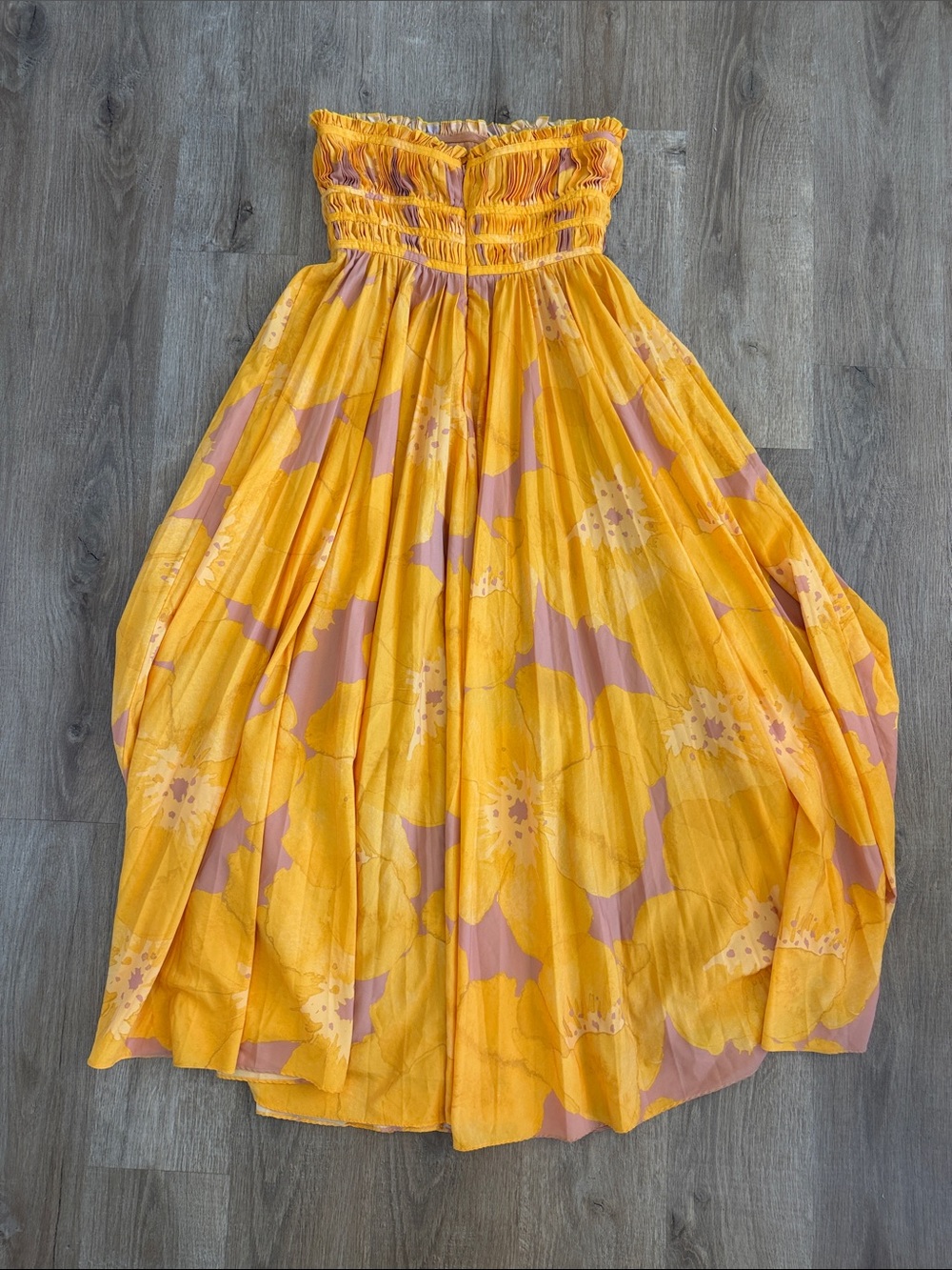 Slate & Willow Strapless Pleated Maxi Dress - Picture 13 of 16